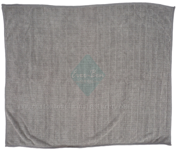 China Bulk Wholesale microfiber towel for bath Supplier Custom Grey Structure Microfiber Hair Drying Towels Bathroom Body Towel Factory